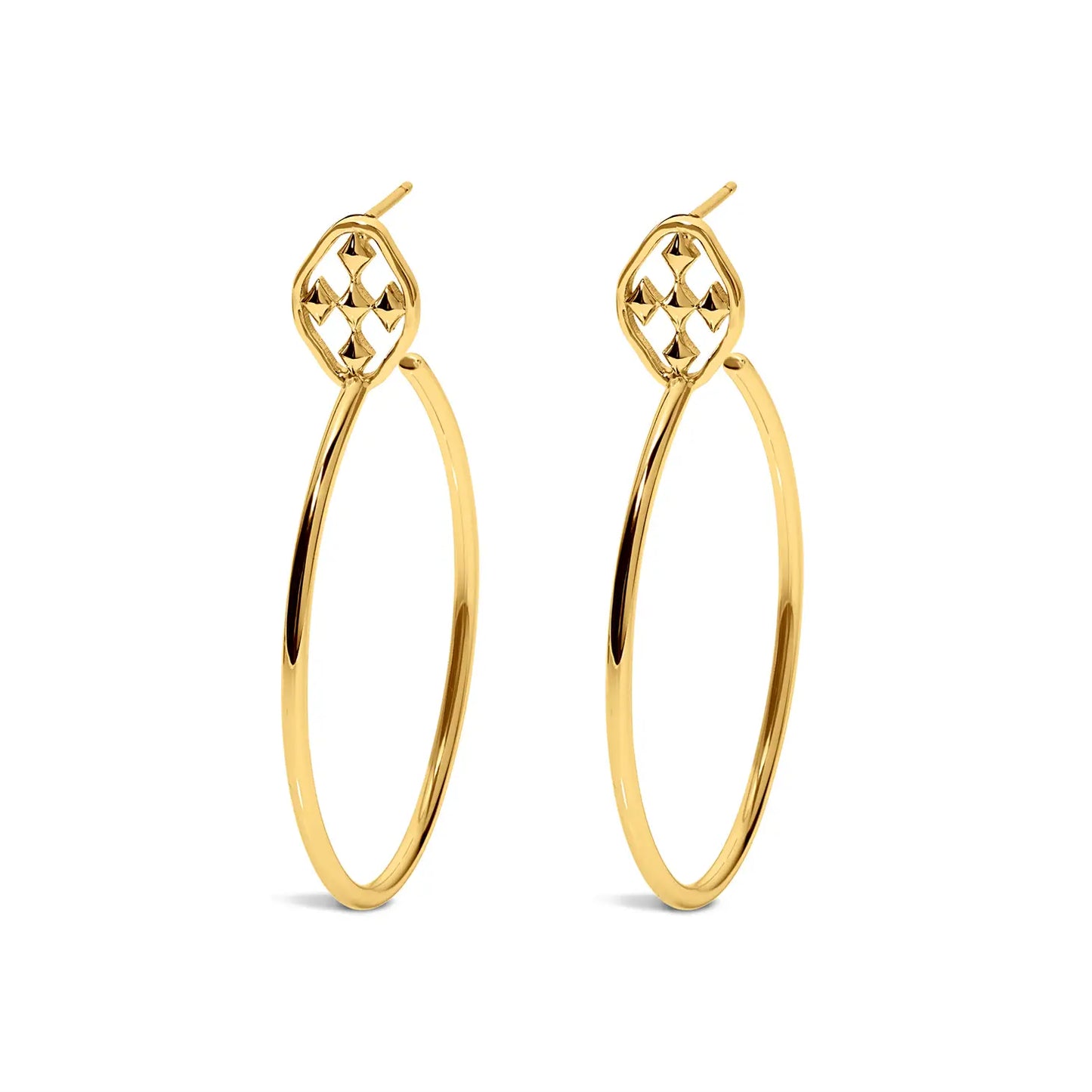 Gracewear Shield Large Earrings  - (gold or silver)