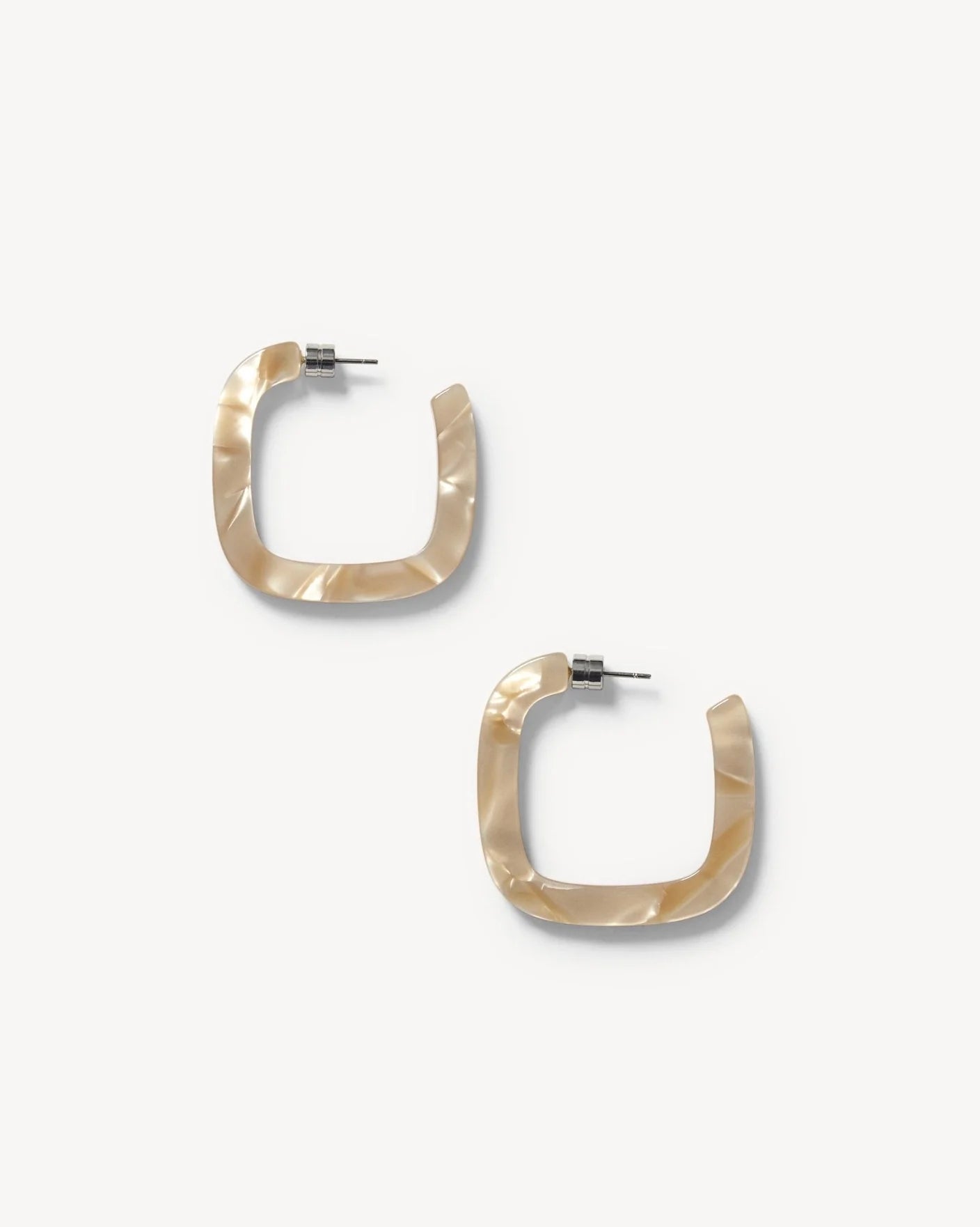 Square Hoops in Sand Shell