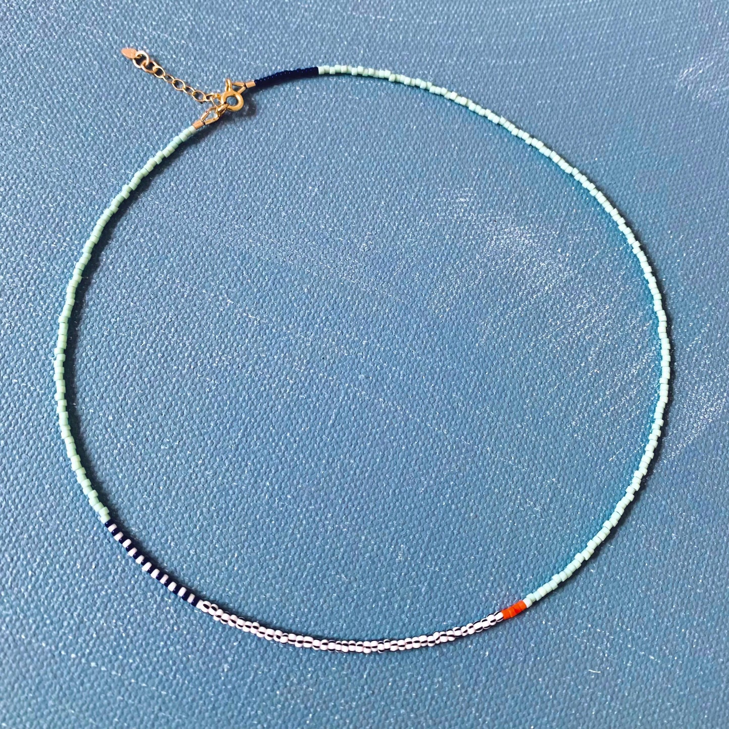 Alice Rise Thinnest Line Necklace in Iceberg Blue