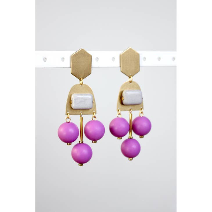 Purple and Gray Post Earrings
