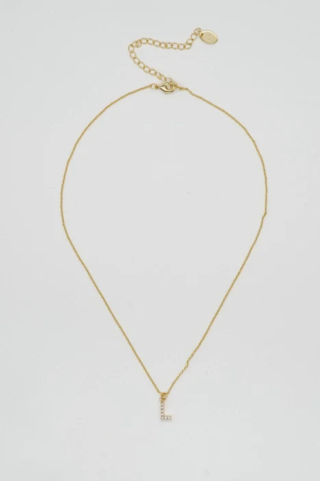 Brenda Grands Jewelry - Dainty Love Pearl Initial Necklace