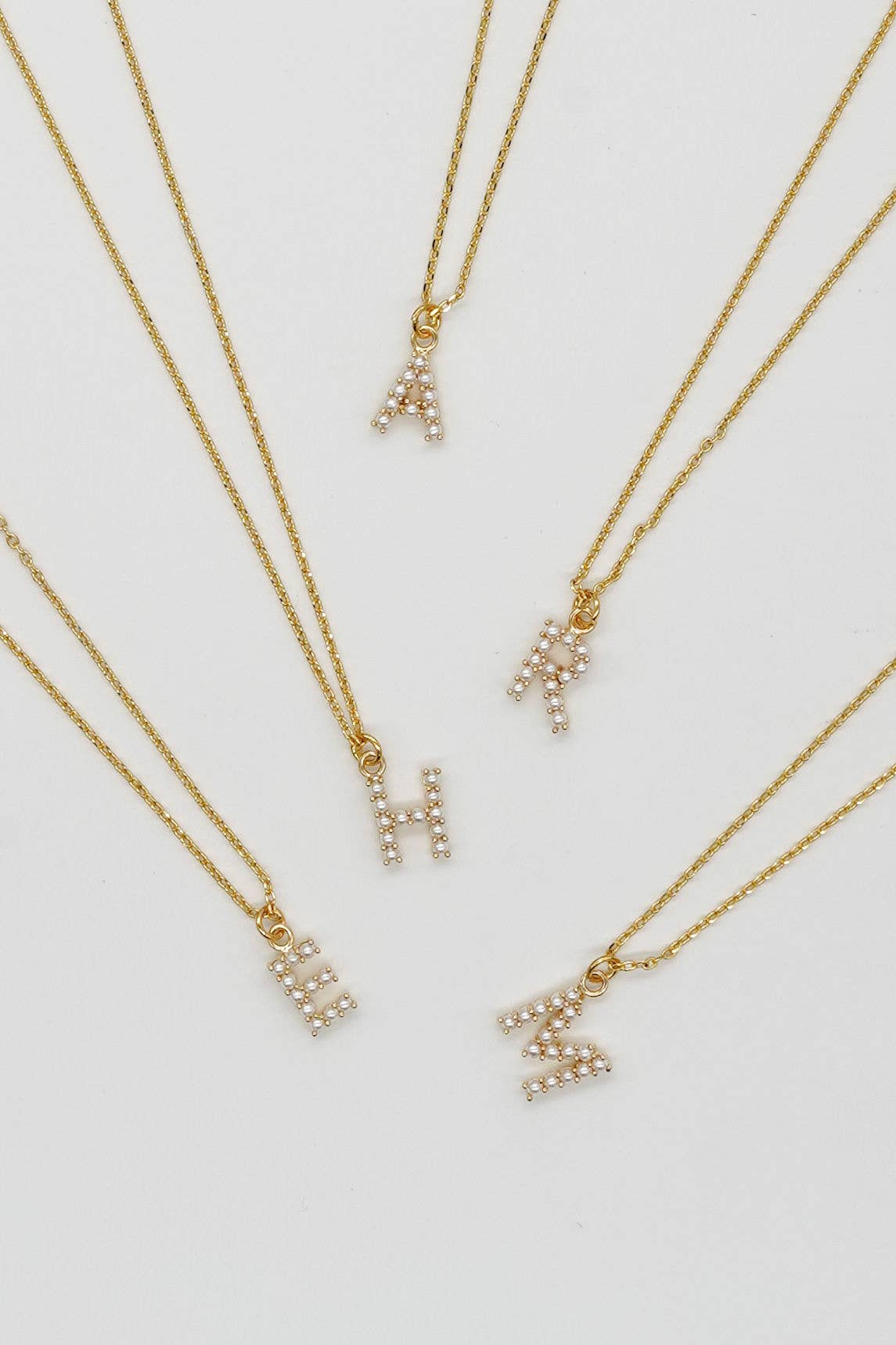 Brenda Grands Jewelry - Dainty Love Pearl Initial Necklace