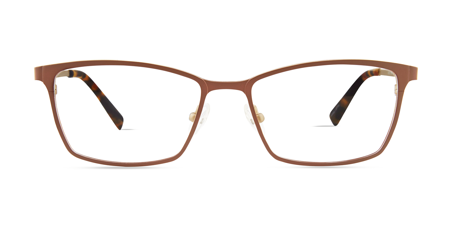 modo 4222 optical prescription eyewear glasses made in japan titanium lightweight strong strength durable long lasting female women ladies rectangular shape taupe light brown