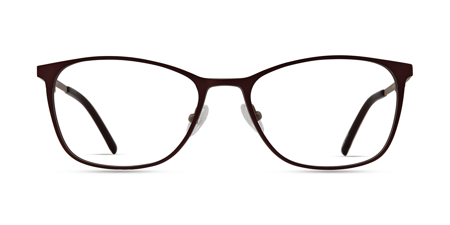 modo 4231 optical eyewear ladies female women titanium metal made in japan lightweight comfortable strong durable square shape medium to large faces classic modern contemporary matte burgundy front