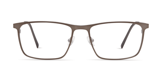 modo 4238 prescription optical eyewear glasses made in japan titanium lightweight durable strong comfortable modern contemporary petite casual clean sleek matte gunmetal brown front