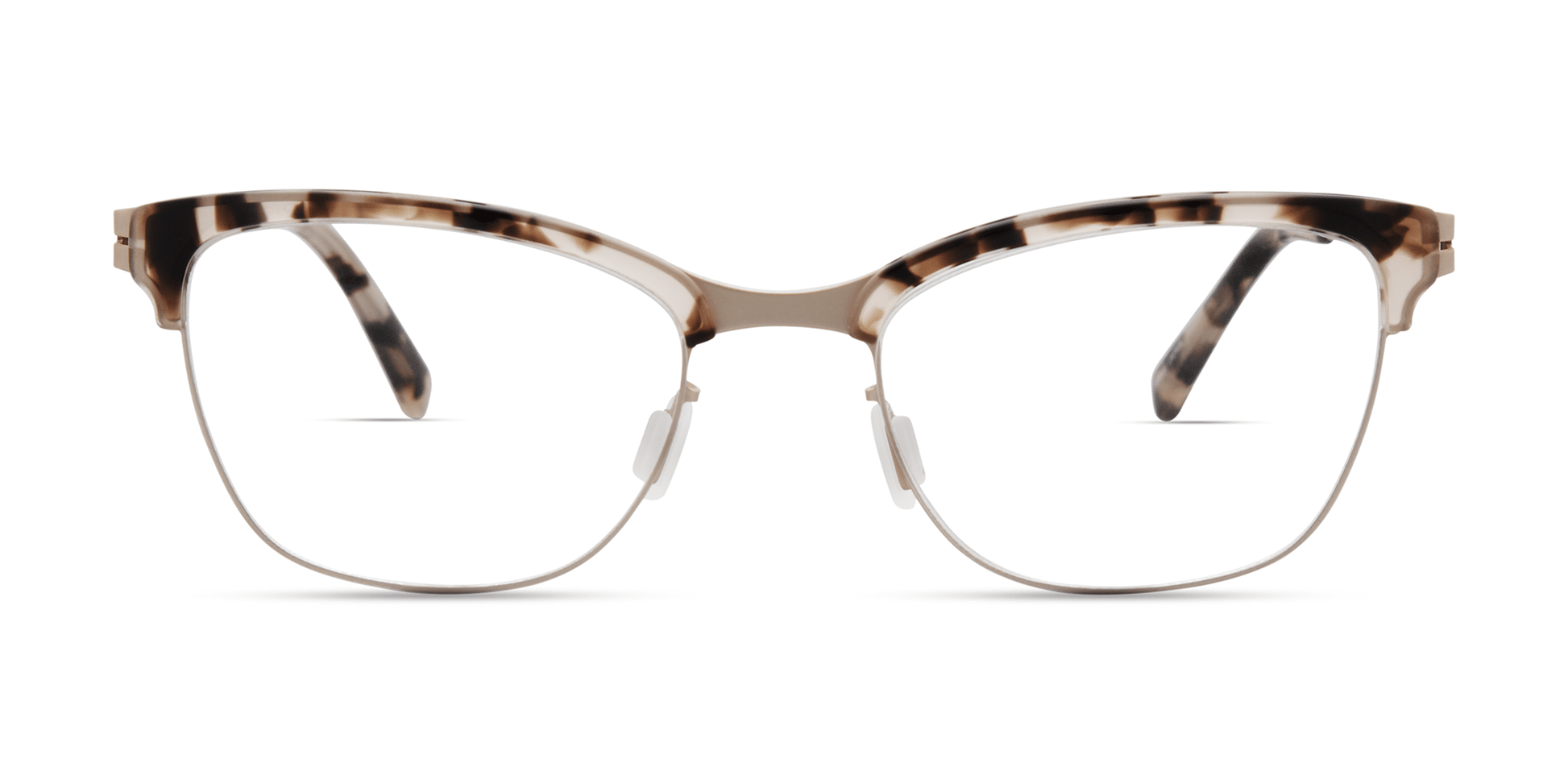 modo 4515 prescription optical eyewear glasses made in japan titanium acetate plastic lightweight durable strong flexible comfortable modern contemporary casual clean sleek thin semi rimless half rim blush tortoise gold front