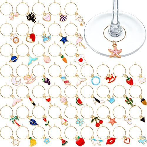 Set of 300 Wine Glass Charms Markers Tags Identification Wine Charms Wine Glass Hoops Drink Markers Open Jump Ring Earring Beading Hoop for Jewelry Making Wine Party Favor Decoration Wedding Birthday