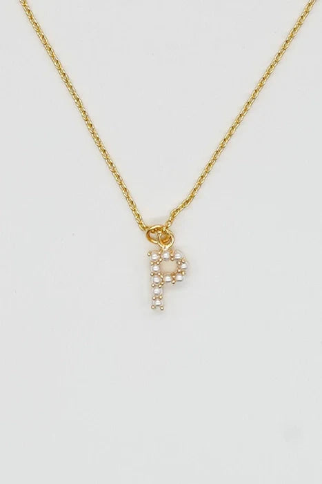Brenda Grands Jewelry - Dainty Love Pearl Initial Necklace