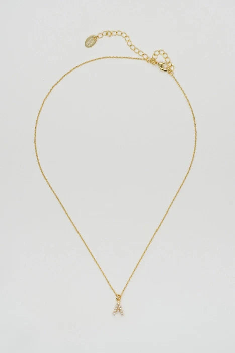 Brenda Grands Jewelry - Dainty Love Pearl Initial Necklace