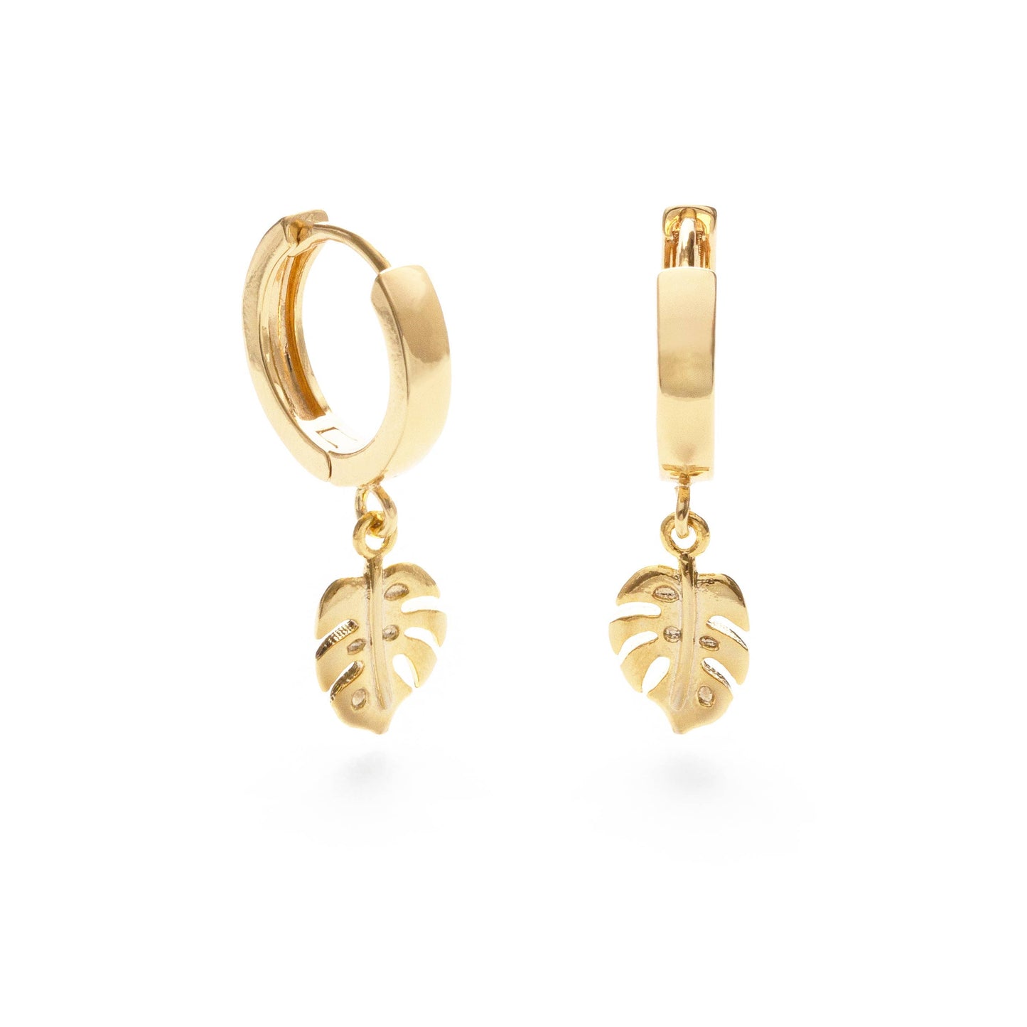 Mind's Eye Design Monstera Huggie Hoops