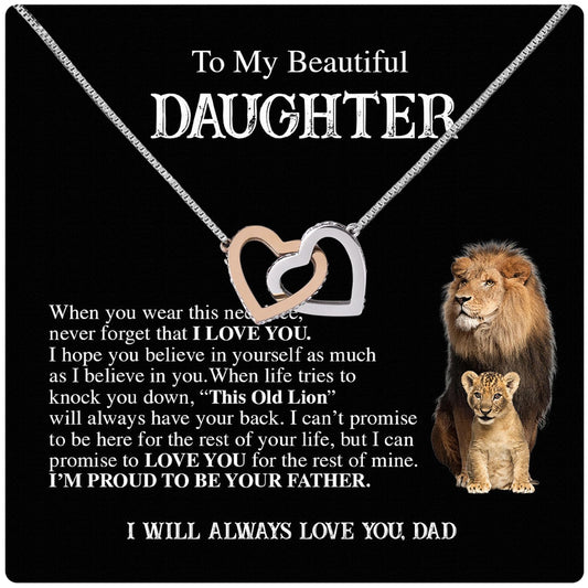 To My Daughter Necklace From Dad With Heartfelt Message & Elegant Box, Father Daughter Gifts from Dad, Birthday Gift for Daughter Adult, Father Daughter Necklace, Daddy Daughter Gifts For My Daughter