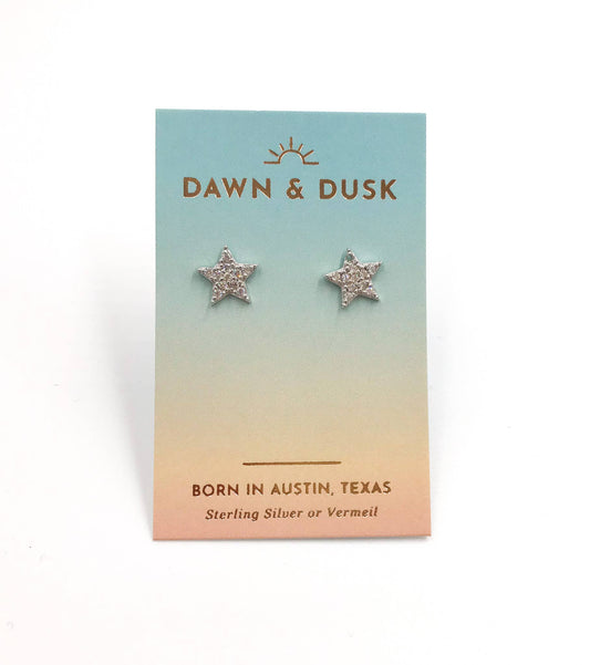 Pave Stars Vermeil Earrings