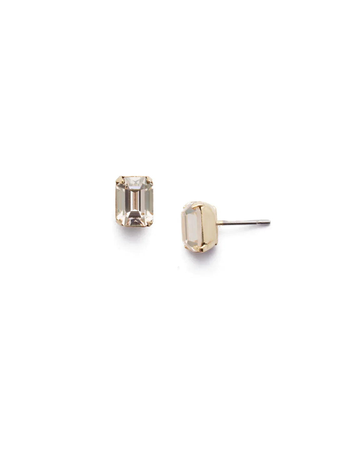 Mini Emerald Cut Stud Earrings