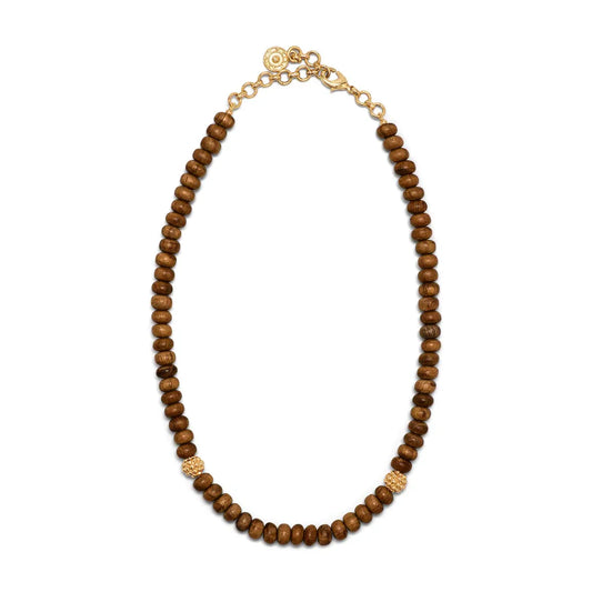 Capucine de Wulf Earth Goddess Single Strand Necklace 16 + 2" Teak