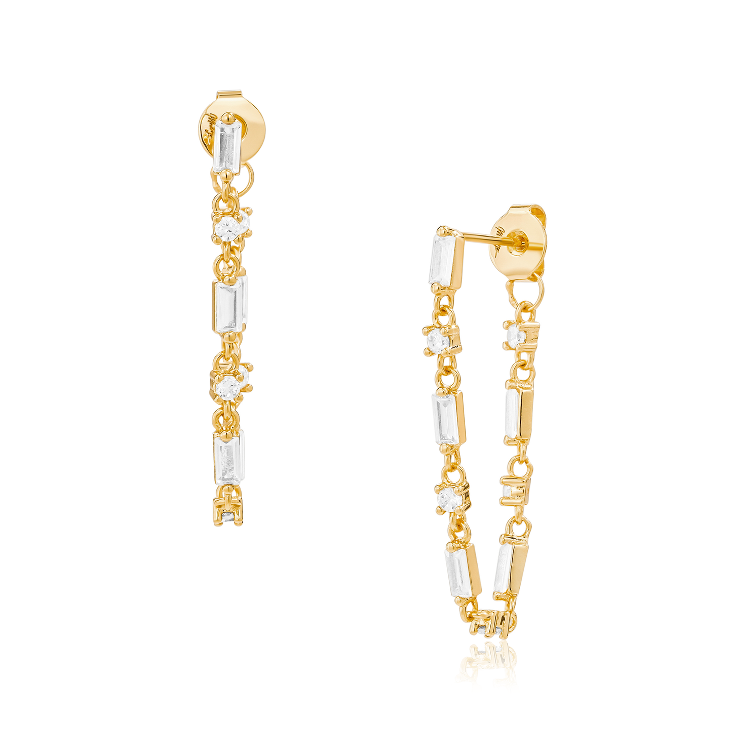 Mod + Jo Finley Baguette Chain Hoops