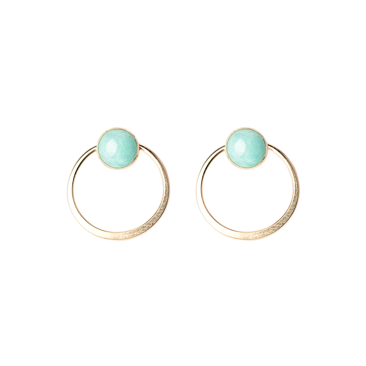 Mineral and Matter Circle Opal Jacket Earrings