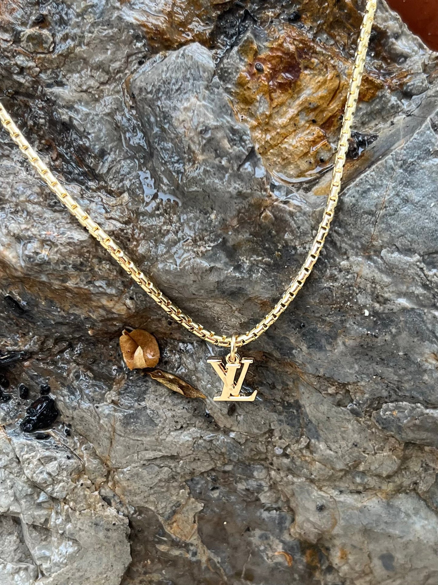 LV Initials Charm Necklace