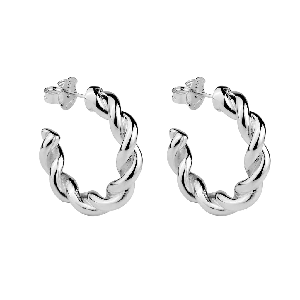 Sheila Fajl Small Twisted Hoops - Silver