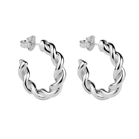 Sheila Fajl Small Twisted Hoops - Silver