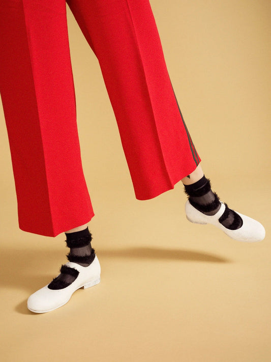 Josephine Sheer Black Crew Socks