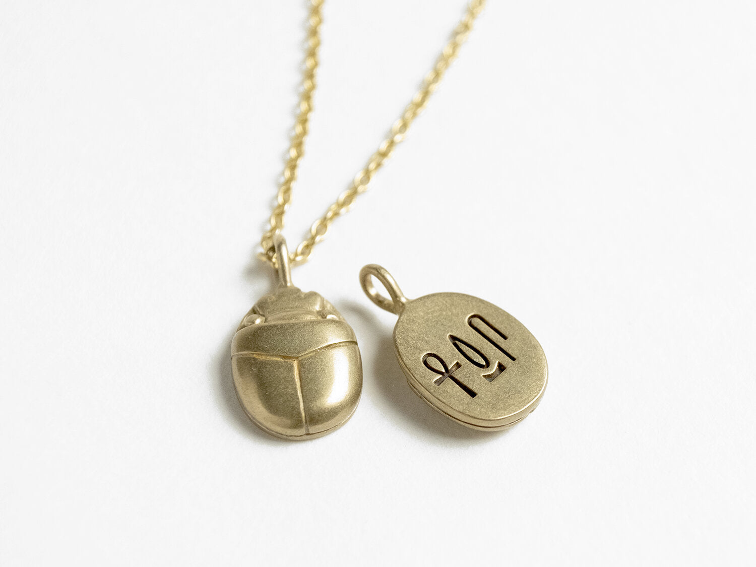 Khepri Scarab Necklace - Sara Golden Jewelry - Berte