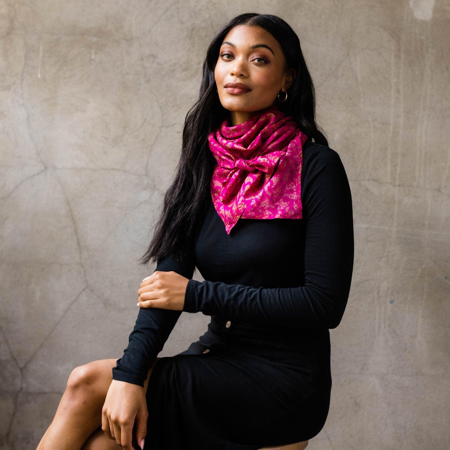 Vintage Silk Square Bandana - Anchal Project - Berte