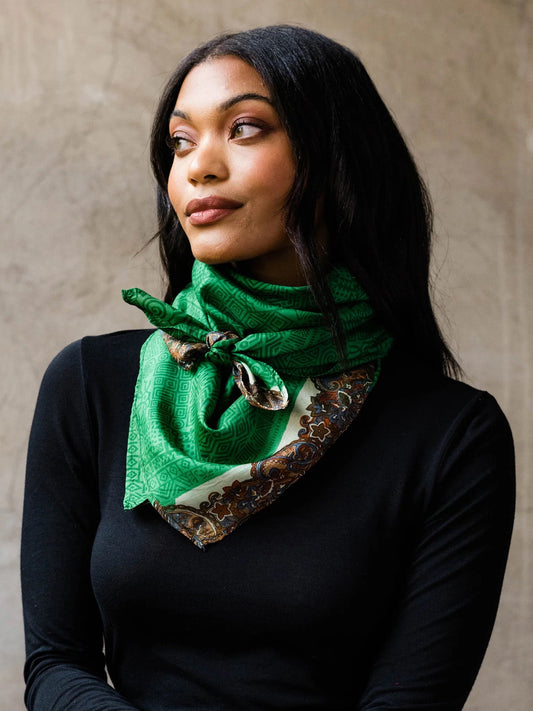 Vintage Silk Square Bandana - Anchal Project - Berte
