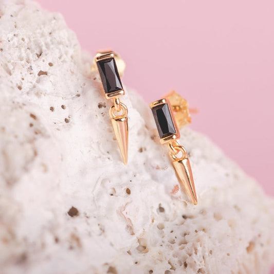 Mineral and Matter Black Hole Stud with Dangle Earrings