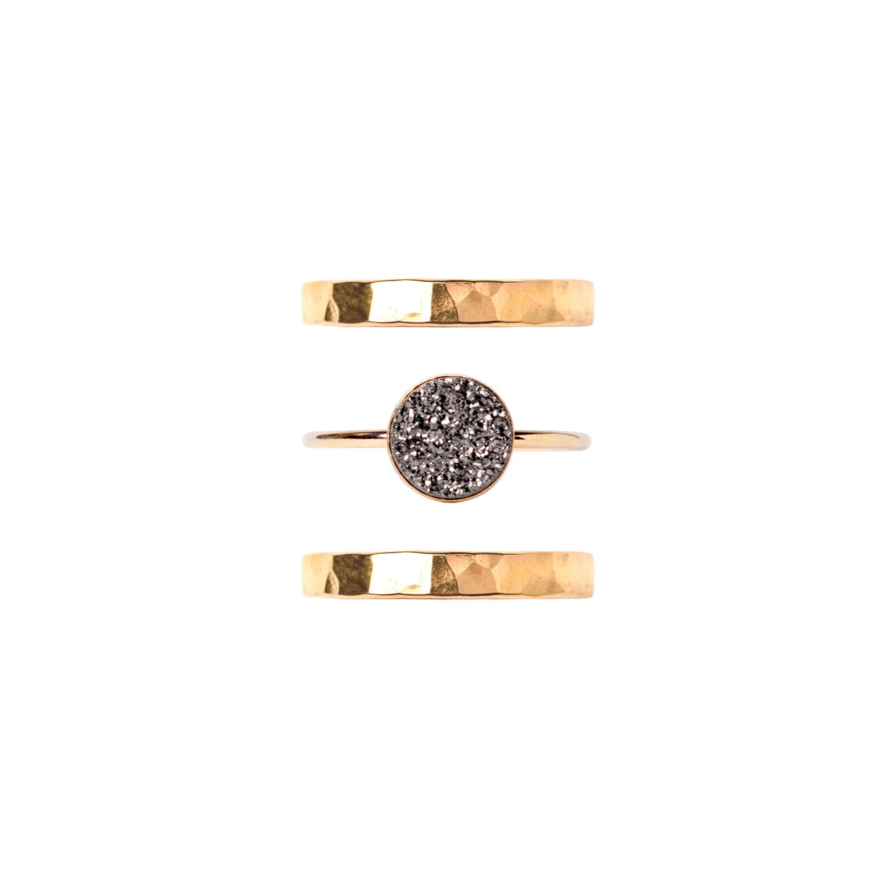Mineral and Matter Ring Stack - Druzy Statement