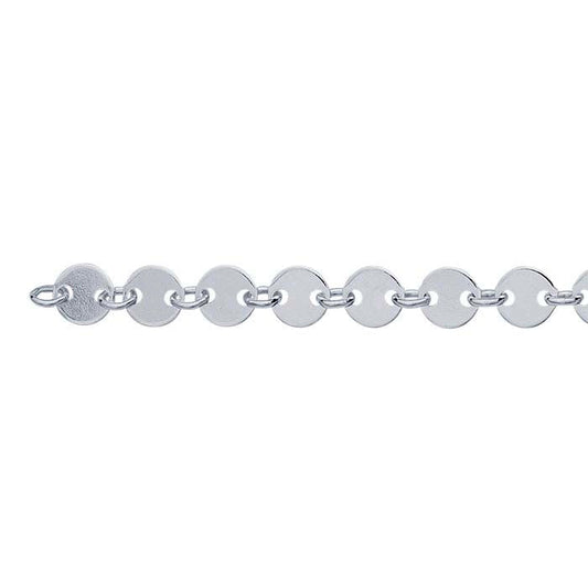 Permanent Jewelry Sterling Silver Chain Bracelet - Circle Disc