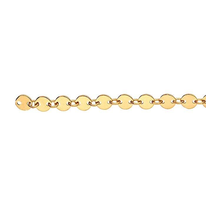 Permanent Jewelry 14k Goldfill Chain Bracelet - Circle Disc