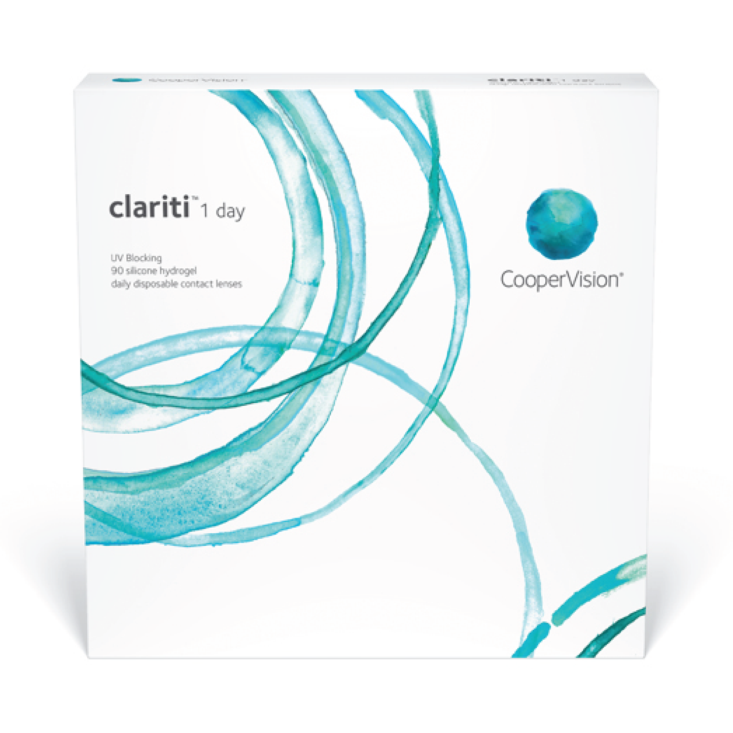 Clariti 1-Day contact lens - v sense optics coopervision daily disposable silicone hydrogel UV blocking comfort breathability wetting ability wear on eye cornea clear sharp vision sphere prescription 90 pack
