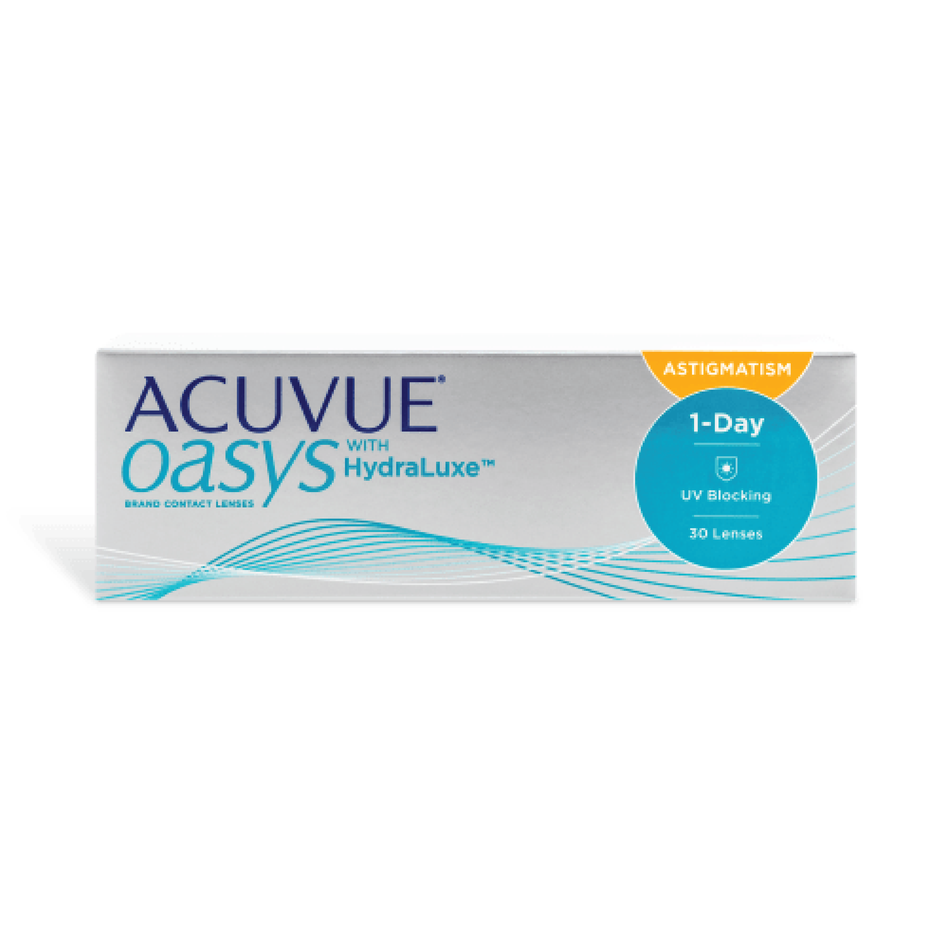 Acuvue Oasys 1-Day for Astigmatism toric contact lens johnson silicone hydrogel comfort affordable oxygen breathable hydraluxe daily disposable replacement UV blocking on eye cornea crisp clear vision 30 pack