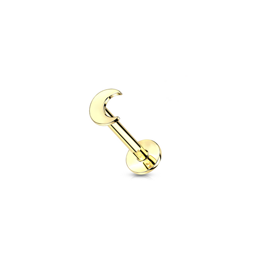Piercing Earring Crescent Moon Gold Stud