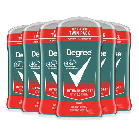 Degree? Intense Sport Deodorant  48-Hour Odor Protection - 3.0 Oz - TWIN PACK- 6 Pack