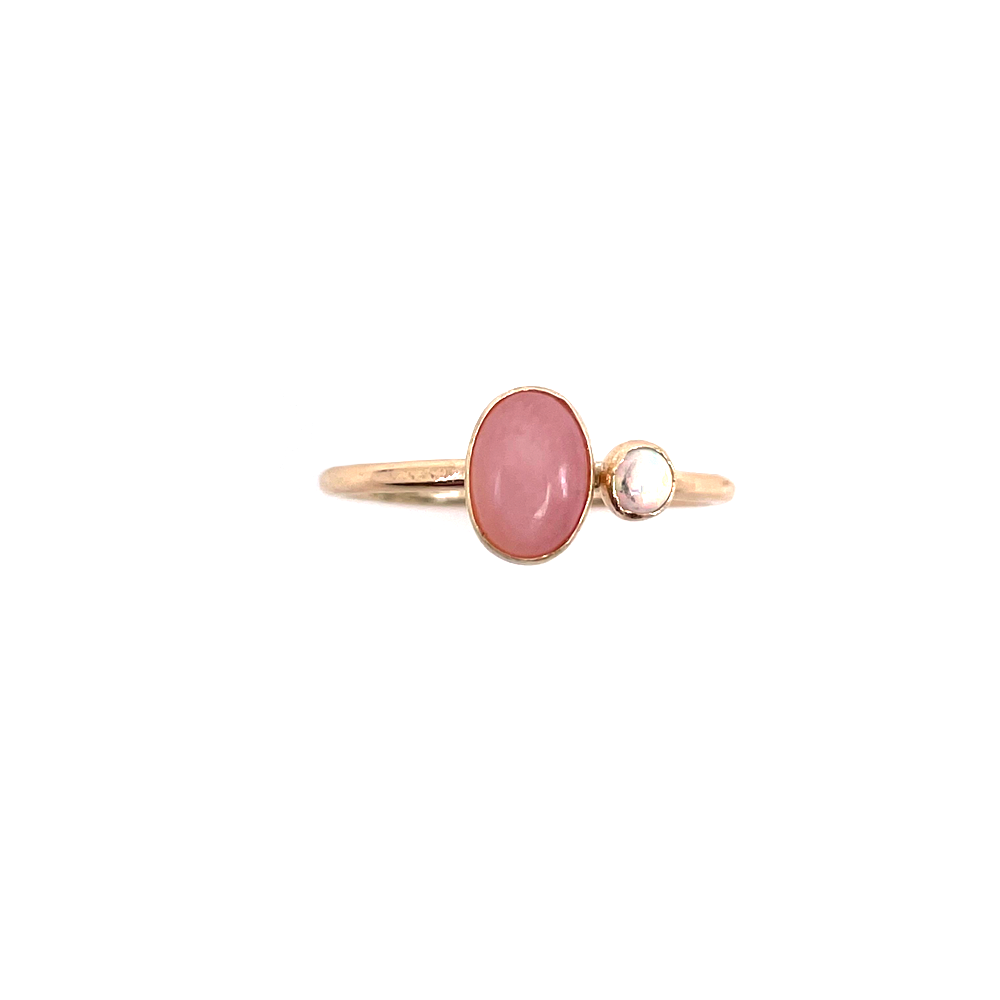 Mineral and Matter Duo Pink Opal Ring