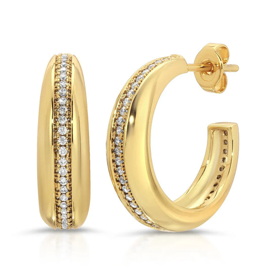 Elizabeth Stone Vista Dome Hoop Earrings