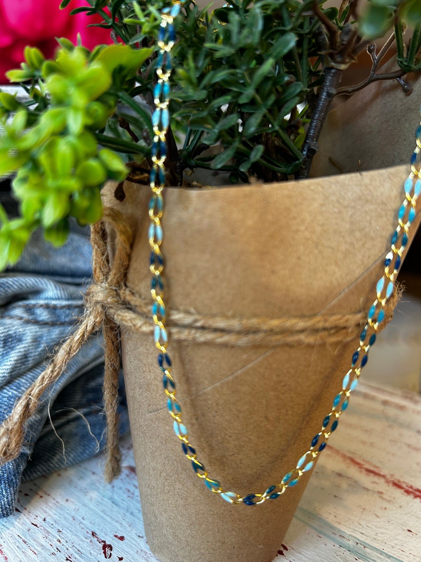 Waverly Necklace- Denim