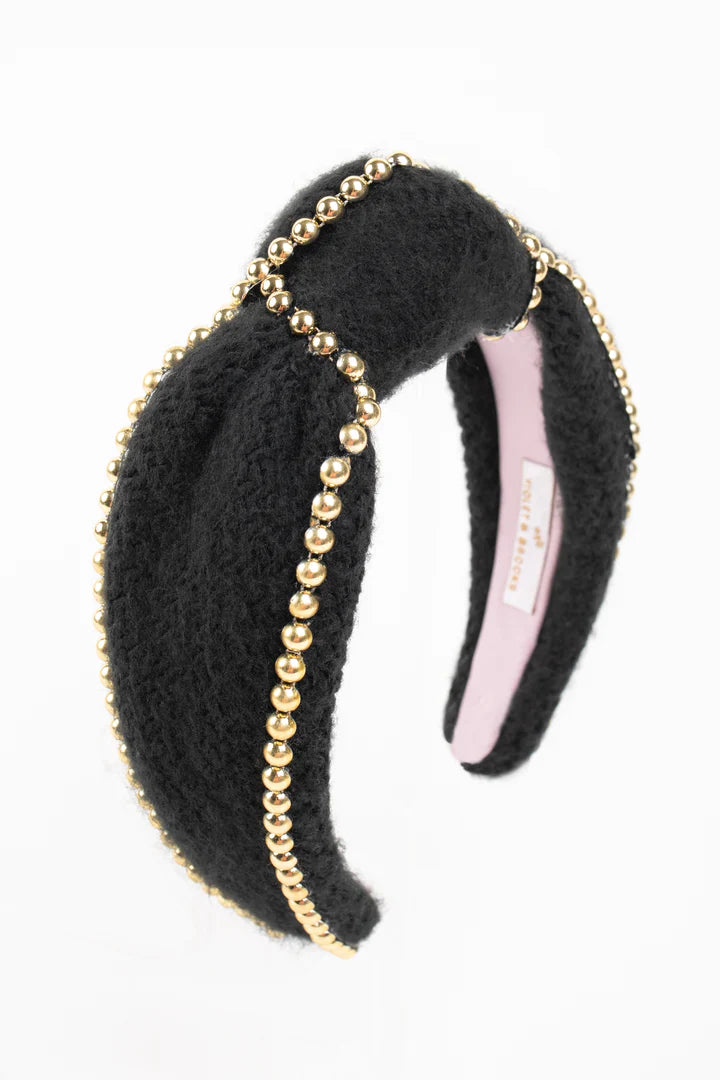 Jayne Beaded Knot Headband - Jet
