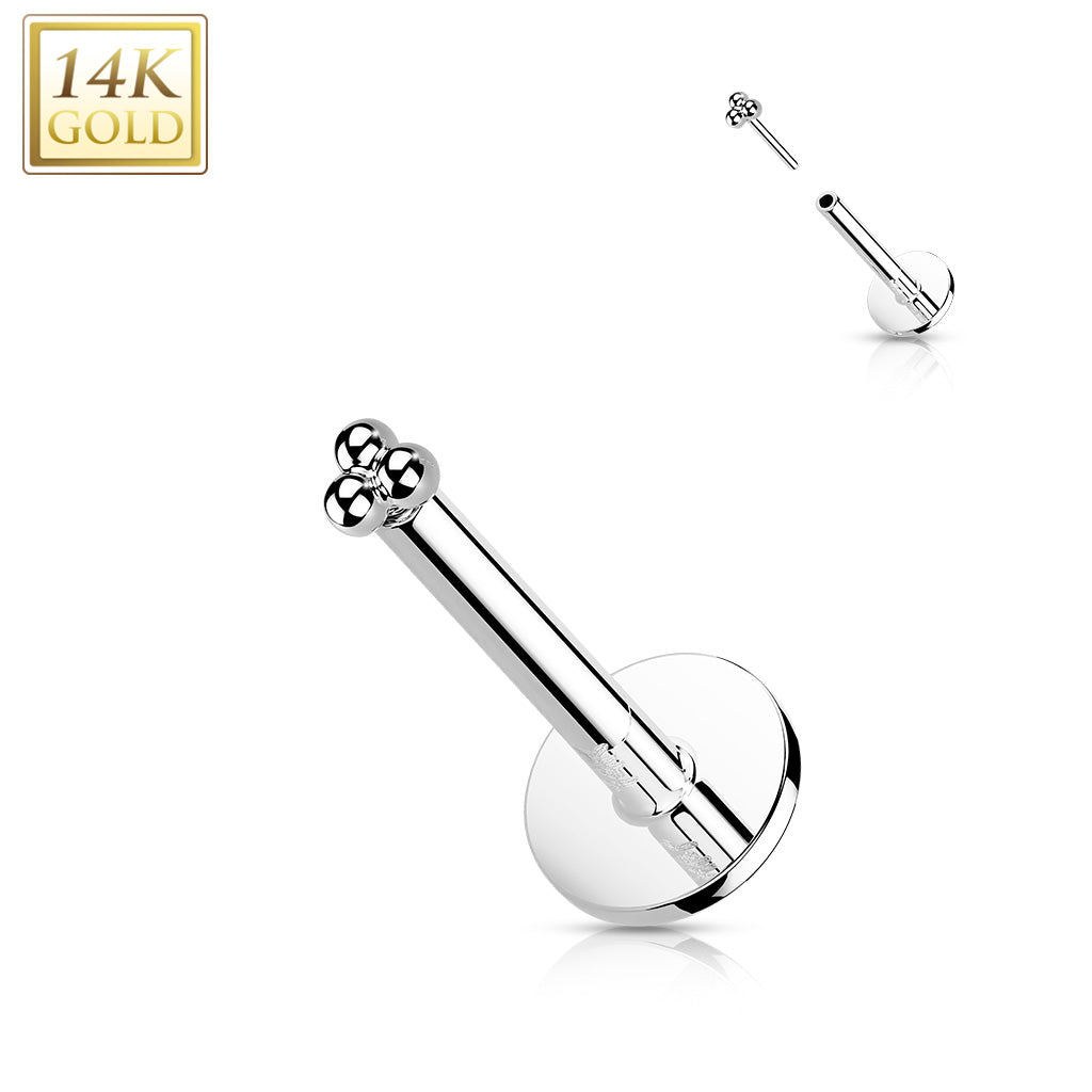 Piercing Earring Tiny Triple Gold Ball Stud