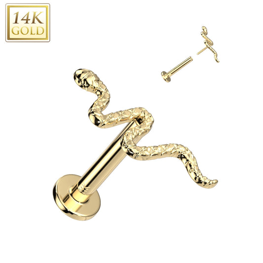 Piercing Earring Textured Snake Stud