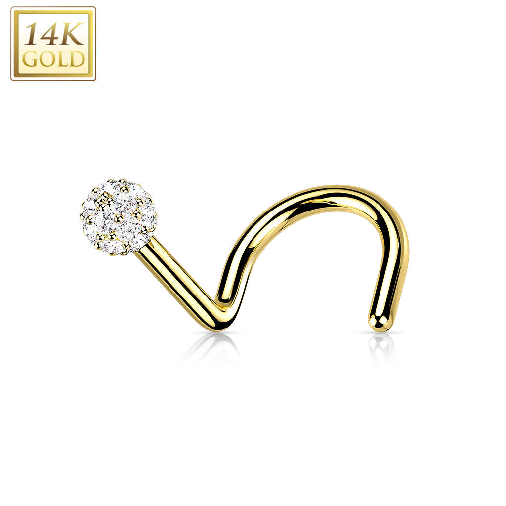 Piercing Earring CZ Ball Screw Stud