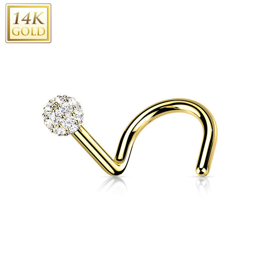 Piercing Earring CZ Ball Screw Stud