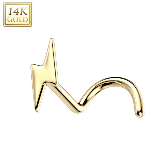 Piercing Nose Stud Gold Lightning Bolt