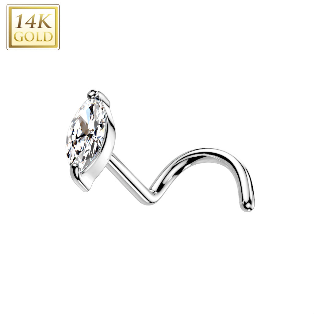 Piercing Earring Nose Stud Marquis CZ