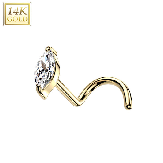 Piercing Earring Nose Stud Marquis CZ
