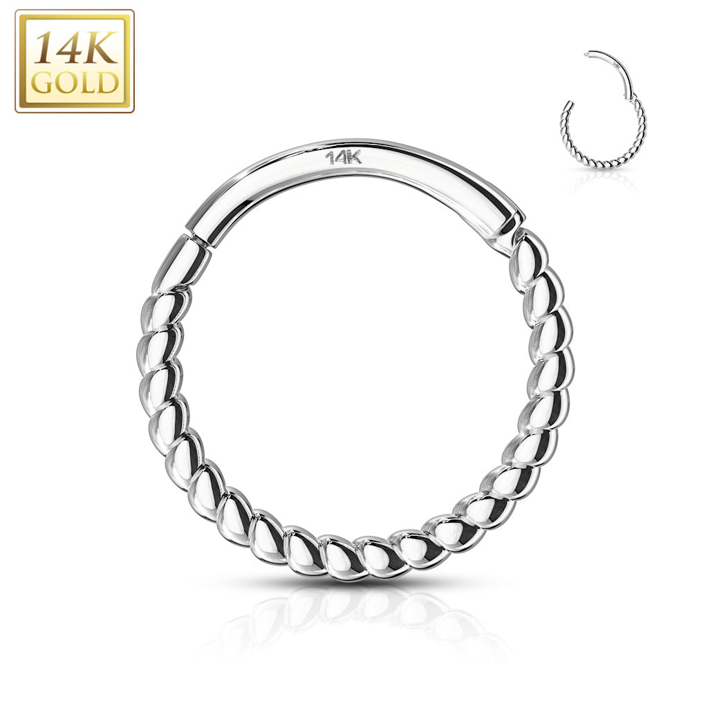 Piercing Earring Braided Hinge Hoop