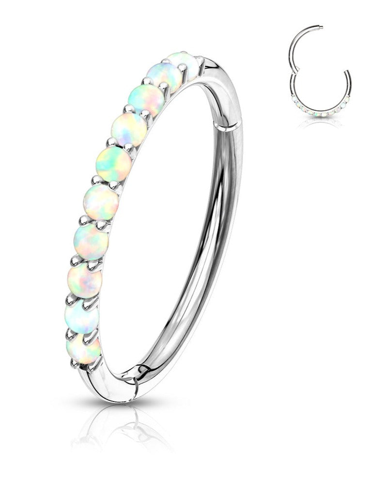 Piercing Earring Side Opal Pave Hoop