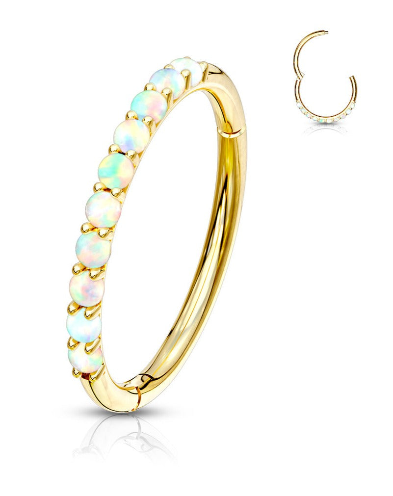 Piercing Earring Side Opal Pave Hoop