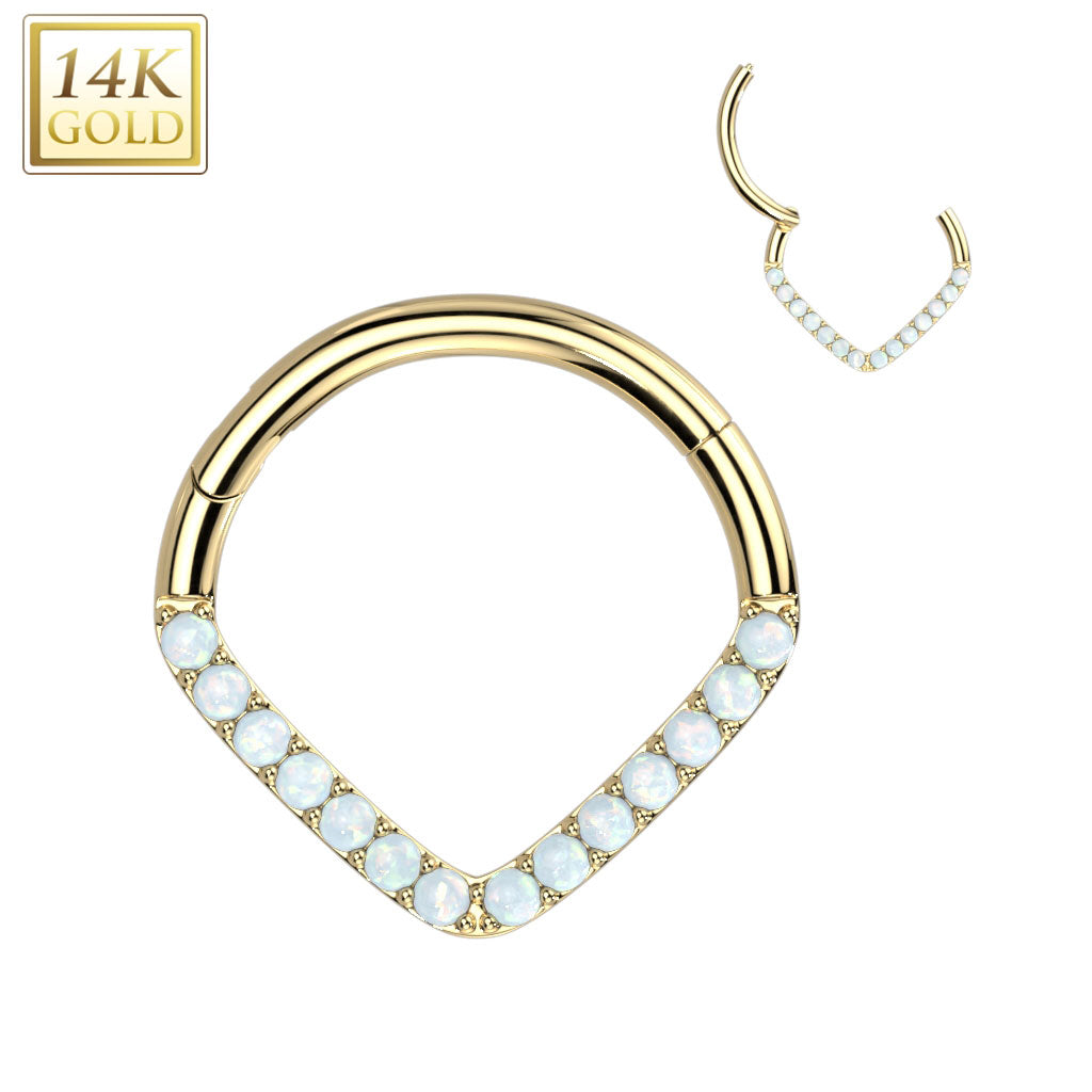Piercing Earring Forward Facing Chevron Pave Hoop